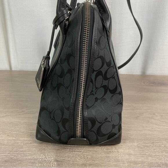 Coach Black Brocade Signature C Bleeker Preston Satchel - Picture 2 of 13